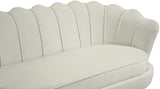Gardenia Contemporary Loveseat with Deep Channel Tufting and Glam Gold Chrome Legs for Stylish Comfort