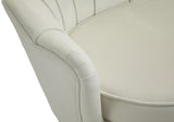 Gardenia Contemporary Loveseat with Deep Channel Tufting and Glam Gold Chrome Legs for Stylish Comfort