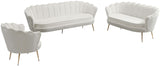 Gardenia Contemporary Loveseat with Deep Channel Tufting and Glam Gold Chrome Legs for Stylish Comfort