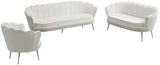 Gardenia Contemporary Loveseat with Deep Channel Tufting and Glam Gold Chrome Legs for Stylish Comfort