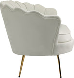 Gardenia Contemporary Loveseat with Deep Channel Tufting and Glam Gold Chrome Legs for Stylish Comfort