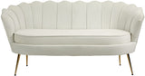 Gardenia Contemporary Loveseat with Deep Channel Tufting and Glam Gold Chrome Legs for Stylish Comfort