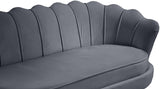 Gardenia Contemporary Loveseat with Deep Channel Tufting and Glam Gold Chrome Legs for Stylish Comfort