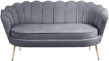 Gardenia Contemporary Loveseat with Deep Channel Tufting and Glam Gold Chrome Legs for Stylish Comfort