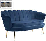 Gardenia Contemporary Loveseat with Deep Channel Tufting and Glam Gold Chrome Legs for Stylish Comfort