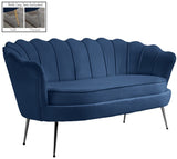 Gardenia Contemporary Loveseat with Deep Channel Tufting and Glam Gold Chrome Legs for Stylish Comfort