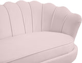 Gardenia Contemporary Loveseat with Deep Channel Tufting and Glam Gold Chrome Legs for Stylish Comfort
