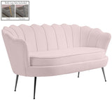 Gardenia Contemporary Loveseat with Deep Channel Tufting and Glam Gold Chrome Legs for Stylish Comfort