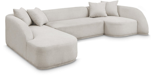 Rita 3-Piece Sectional Sofa - Cozy Fabric Living Room Furniture for Movie Nights and Relaxation
