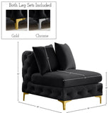 Tremblay Contemporary Armless Chair with Deep Button Tufting and Stylish Modular Gold & Chrome Legs