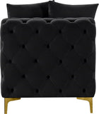 Tremblay Contemporary Armless Chair with Deep Button Tufting and Stylish Modular Gold & Chrome Legs