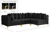 Tremblay Velvet Modular Sectional Sofa - Stylish Deep Button Tufting & Gold Chrome Legs Included