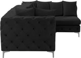 Tremblay Velvet Modular Sectional Sofa - Stylish Deep Button Tufting & Gold Chrome Legs Included