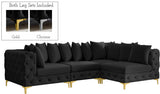 Tremblay Velvet Modular Sectional Sofa - Stylish Deep Button Tufting & Gold Chrome Legs Included