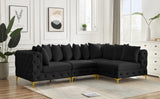 Tremblay Velvet Modular Sectional Sofa - Stylish Deep Button Tufting & Gold Chrome Legs Included