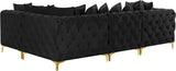 Tremblay Velvet Modular Sectional Sofa - Stylish Deep Button Tufting & Gold Chrome Legs Included