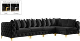 Tremblay Velvet Modular Sectional Sofa - Stylish Deep Button Tufting & Gold Chrome Legs Included