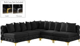 Tremblay Velvet Modular Sectional Sofa - Stylish Deep Button Tufting & Gold Chrome Legs Included