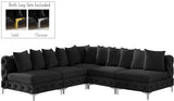 Tremblay Velvet Modular Sectional Sofa - Stylish Deep Button Tufting & Gold Chrome Legs Included