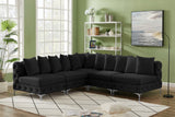 Tremblay Velvet Modular Sectional Sofa - Stylish Deep Button Tufting & Gold Chrome Legs Included