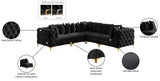 Tremblay Velvet Modular Sectional Sofa - Stylish Deep Button Tufting & Gold Chrome Legs Included