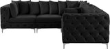 Tremblay Velvet Modular Sectional Sofa - Stylish Deep Button Tufting & Gold Chrome Legs Included