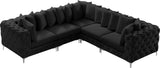 Tremblay Velvet Modular Sectional Sofa - Stylish Deep Button Tufting & Gold Chrome Legs Included