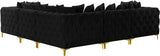 Tremblay Velvet Modular Sectional Sofa - Stylish Deep Button Tufting & Gold Chrome Legs Included