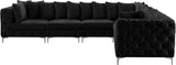 Tremblay Velvet Modular Sectional Sofa - Stylish Deep Button Tufting & Gold Chrome Legs Included