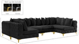 Tremblay Velvet Modular Sectional Sofa - Stylish Deep Button Tufting & Gold Chrome Legs Included
