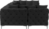 Tremblay Velvet Modular Sectional Sofa - Stylish Deep Button Tufting & Gold Chrome Legs Included