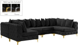 Tremblay Velvet Modular Sectional Sofa - Stylish Deep Button Tufting & Gold Chrome Legs Included
