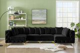 Tremblay Velvet Modular Sectional Sofa - Stylish Deep Button Tufting & Gold Chrome Legs Included