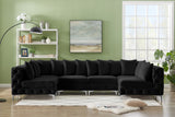 Tremblay Velvet Modular Sectional Sofa - Stylish Deep Button Tufting & Gold Chrome Legs Included