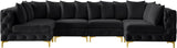 Tremblay Velvet Modular Sectional Sofa - Stylish Deep Button Tufting & Gold Chrome Legs Included