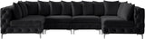 Tremblay Velvet Modular Sectional Sofa - Stylish Deep Button Tufting & Gold Chrome Legs Included