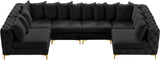 Tremblay Velvet Modular Sectional Sofa - Stylish Deep Button Tufting & Gold Chrome Legs Included