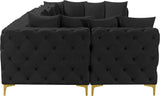 Tremblay Velvet Modular Sectional Sofa - Stylish Deep Button Tufting & Gold Chrome Legs Included