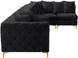Tremblay Velvet Modular Sectional Sofa - Stylish Deep Button Tufting & Gold Chrome Legs Included