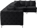 Tremblay Velvet Modular Sectional Sofa - Stylish Deep Button Tufting & Gold Chrome Legs Included