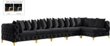 Tremblay Velvet Modular Sectional Sofa - Stylish Deep Button Tufting & Gold Chrome Legs Included