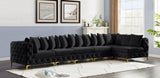 Tremblay Velvet Modular Sectional Sofa - Stylish Deep Button Tufting & Gold Chrome Legs Included