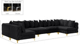 Tremblay Velvet Modular Sectional Sofa - Stylish Deep Button Tufting & Gold Chrome Legs Included