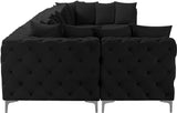 Tremblay Velvet Modular Sectional Sofa - Stylish Deep Button Tufting & Gold Chrome Legs Included