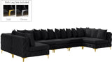 Tremblay Velvet Modular Sectional Sofa - Stylish Deep Button Tufting & Gold Chrome Legs Included