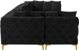 Tremblay Velvet Modular Sectional Sofa - Stylish Deep Button Tufting & Gold Chrome Legs Included