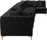Tremblay Velvet Modular Sectional Sofa - Stylish Deep Button Tufting & Gold Chrome Legs Included