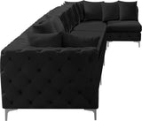 Tremblay Velvet Modular Sectional Sofa - Stylish Deep Button Tufting & Gold Chrome Legs Included