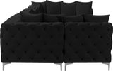 Tremblay Velvet Modular Sectional Sofa - Stylish Deep Button Tufting & Gold Chrome Legs Included