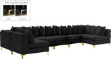 Tremblay Velvet Modular Sectional Sofa - Stylish Deep Button Tufting & Gold Chrome Legs Included